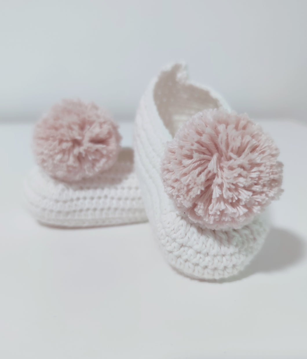 Sapatinhos Pompom cru/rosa